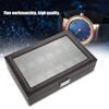 12 Grids Watch Display Storage Box Watch Organizer Case PU Leather