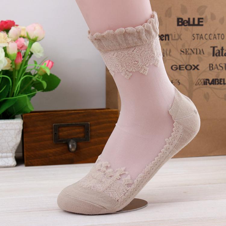 Sexy Spitze Mesh Fishnet Socken Gemischte Faser Transparente Stretch Elastizität Knöchel Net Garn Dünne Frauen Coole Socken