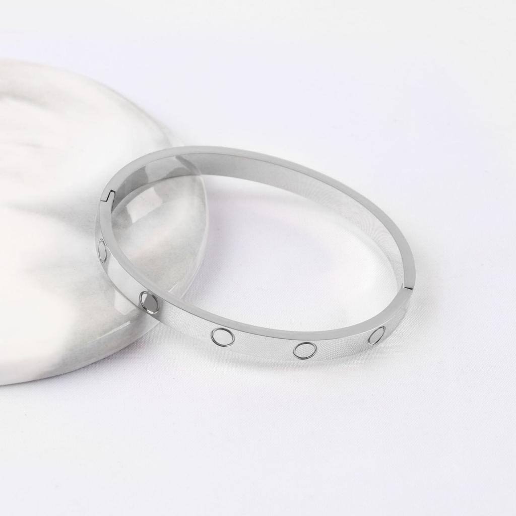 Joia Pulseira Clássica com Fivela Kaga com Diamante Edição Larga e Estreita Pulseira de Ouro Rosa 18k 2025