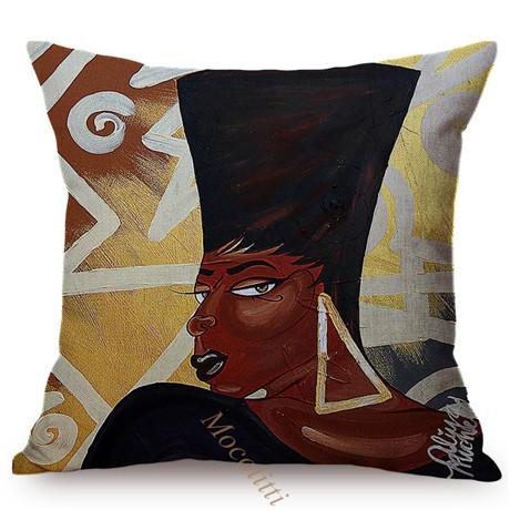 Pop Abstract Africa Woman Pattern Pillow Case, Sexy Oil Painting Art, Sofa Decoration, Cotton Linen Cushion Cover, Fashion