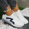 2025 New Spring and Autumn Breathable Color Blocking Fashion White Student Sports Casual Flat Single Shoes