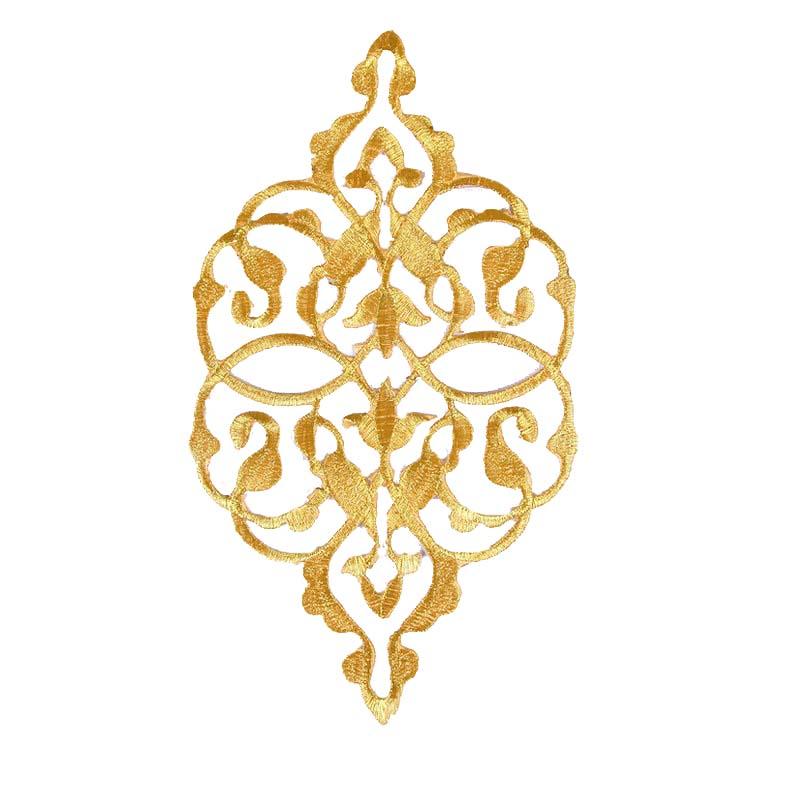 Diy Performance Clothing Decorative Iron-on Patch Sticker Embroidery Gold Silver Thread Yarn Costume Dress Geometric Applique
