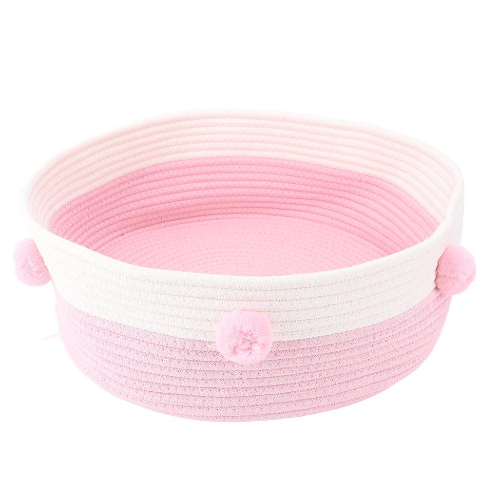 Cat Scratcher Bed Basket Cotton Rope Hand Knitting Stylish Look Cat Sleeping Bed Scratching Mat for