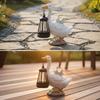 Duck Garden Ornament with Lantern Charming for Flowerbed