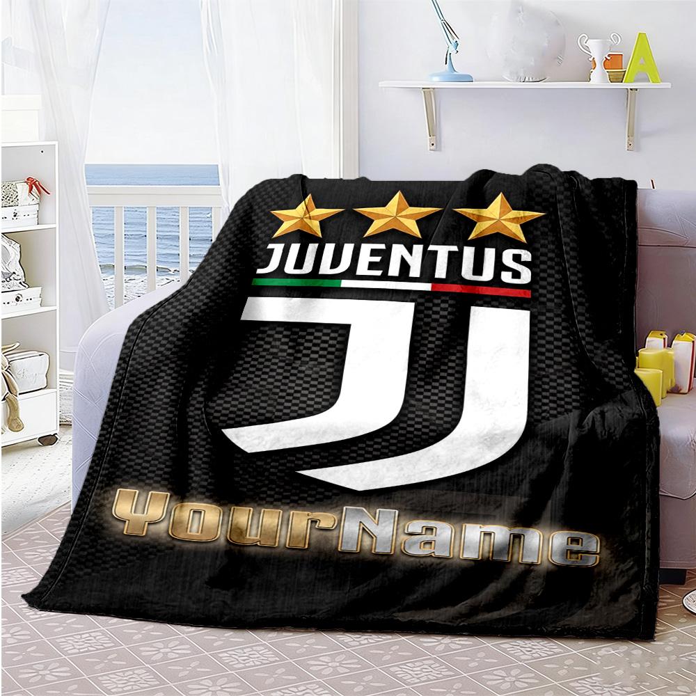 Juventus Personalized Text Blanket Throw Personalized Blanket Comfortable Great for Couch Home Decor Living Room Sofa Four Seasons Multipurpose