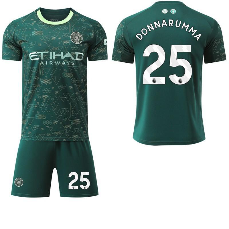 2025-26 Manchester City Tři Venkovní Zelená 47 Fudendoku Fotbalový Dres Trávový Dres Ne. 9 Harland Set