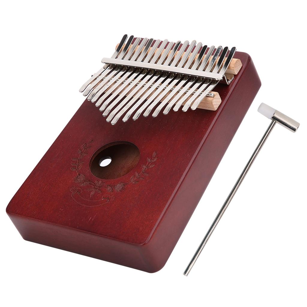 Kalimba Thumb Piano Mahogany Small Portable 17 Key for Beginner Music Instrument LTK17S