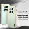 For Xiaomi Redmi Note 14 Pro+ 5G Phone Case Luxury Brushed Leather Electroplated Bumper Soft TPU Cover