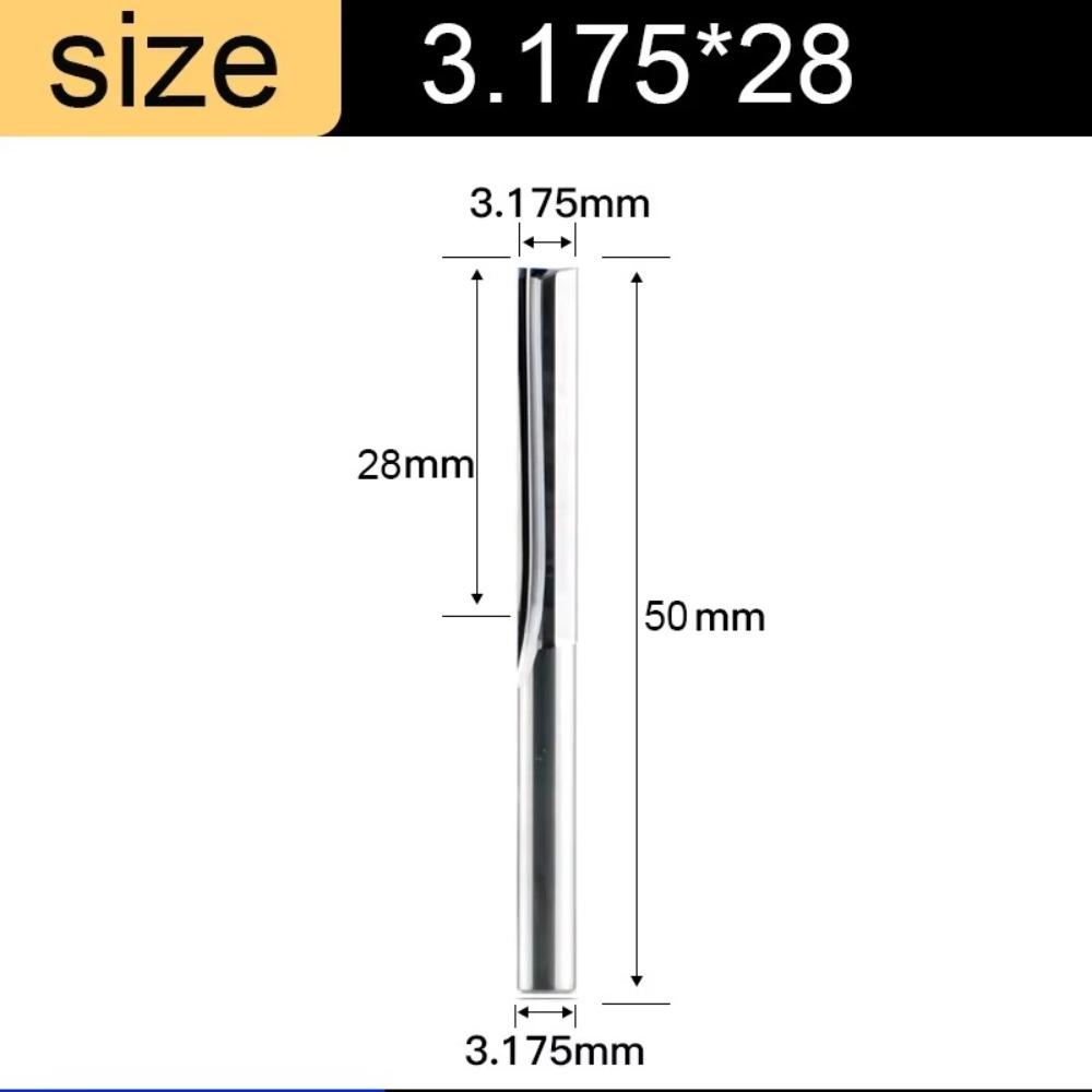 2 Flute Milling Cutter 3.175 4mm Shank Mill Cutter CNC Router Bit  Wood /MDF /Hard Wood/Acrylic/PVC
