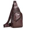PU Leather Men's Shoulder Bag Anti-theft Large Capacity Travel Crossbody Bag Outdoor Small Backpack Multi-layer Chest Bag