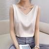 Summer Bra Top Ladies Bra Matching Suit Satin Silk Sleeveless Tops Ice Silk Base Imitation Mulberry Silk