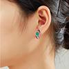 Fashion Trend Green Agate Natural Gemstone Earrings  Black Zircon  for Women's 925 Sterling Silver Fine Jewelry