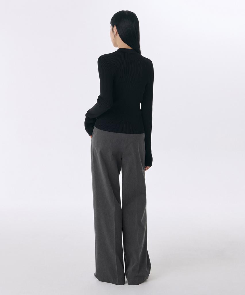 MUSINSA STANDARD WOMAN Women'S Heavyweight Brushed Deep Tuck Wide Slacks [Medium Gray]