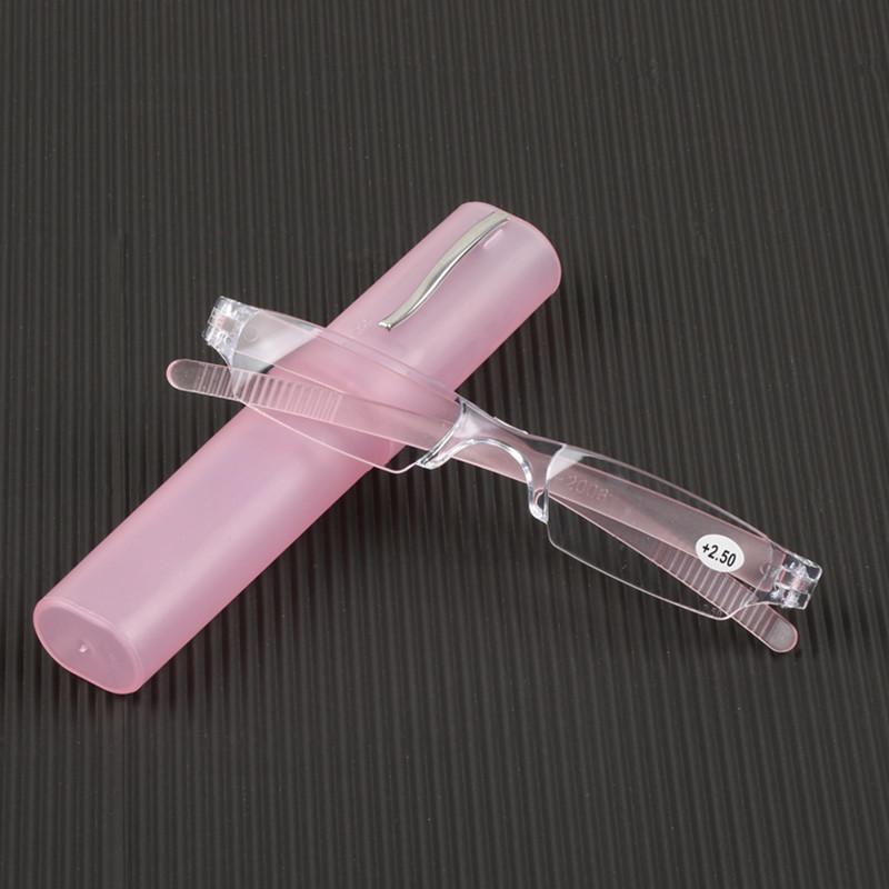 Ultra-Light Transparent Resin Reading Glasses with Pen Holder - Portable Jelly Color Eyewear for Men and Women