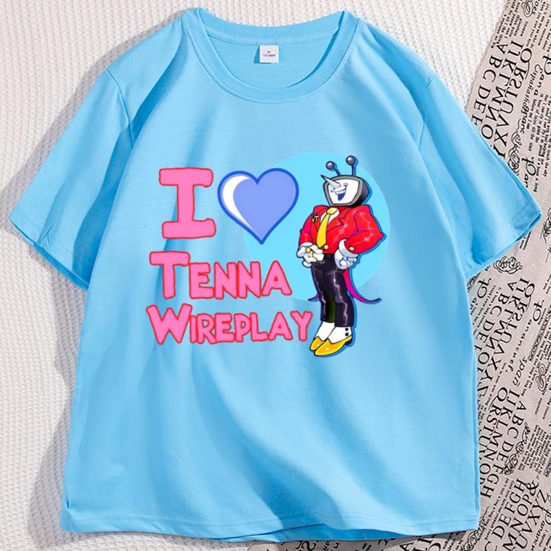 

I Love Tenna Wireplay Spamton TShirt Casual Cotton Short Sleeve Crewneck Funny Tshirt Retro Style Gamer Tee Men Women Clothing 4XL