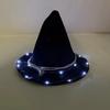 Pointed Design LED Witch Hat Gothic Glowing Halloween Cap Festival Headdress Cosplay Hat  Women Men