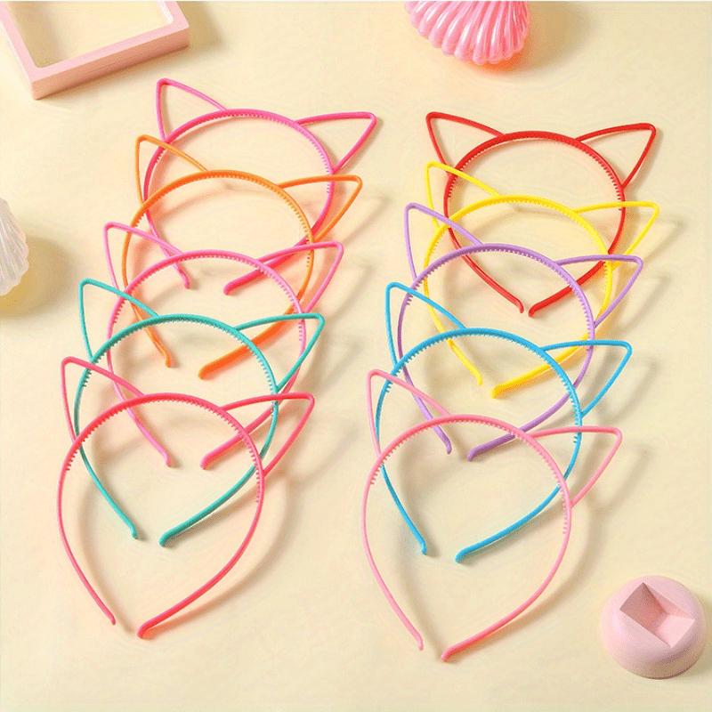 22Cute cat ear headband with plastic bunny bow hair accessory22Brightly colored, comfortable, hand-washable women's headband for party outfits, daily
