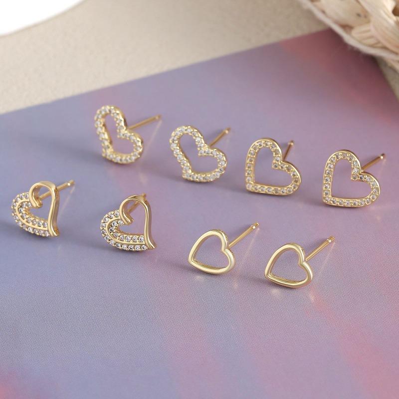 Luxury-luxurious Style Heart-shaped Earrings, Mini Earrings, Fashionable, Niche, Versatile, High-end Ear Jewelry for Women