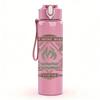 1PC Ornate layered band crest print 750ml colorful plastic sports water bottle leakproof pop up lid with straw for outdoor work home use