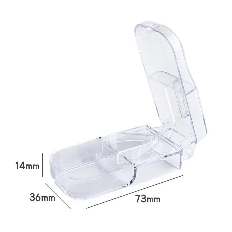 

2pecs Tablet Splitters Cut Slicer Home Pill Cases Dispenser Pill Box 1pcs Portable Pill Cutter Splitter Divide Medicine Storage прозорий