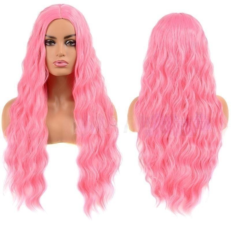 

Красивый длинный волнистый красочный синтетический парик для женщин 90C