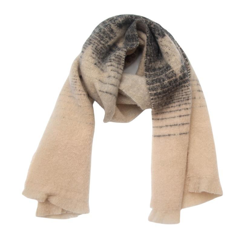 European and American Style Women's Fashion Autumn and Winter Warm Shawl Gradient Color Pashmina Jacquard Star Scarf