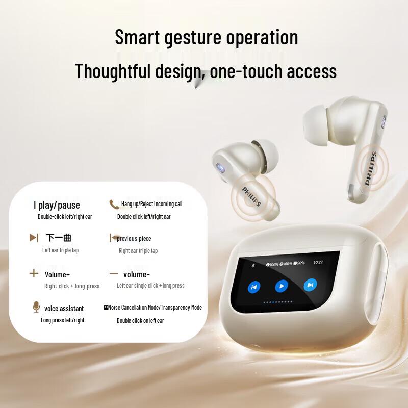 Philips TAT3020 Active Noise Cancelling Ear-hook Bluetooth Headphones