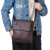 Borsa Monospalla in Pelle da Uomo - Borsa a Tracolla Retro di Grande Capacità Casual con Design a Copertina