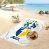 Brazil Football Print Beach Towel Quick Dry Super Absorbent Soft Bath Towel for Swimming Beach Travel Fan Souvenir Gift