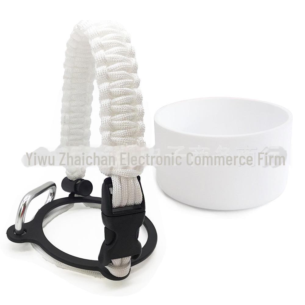 Top Thermos Cups with Silicone Non-Slip Sleeves, Hand-Woven Ropes, and Cup Handles