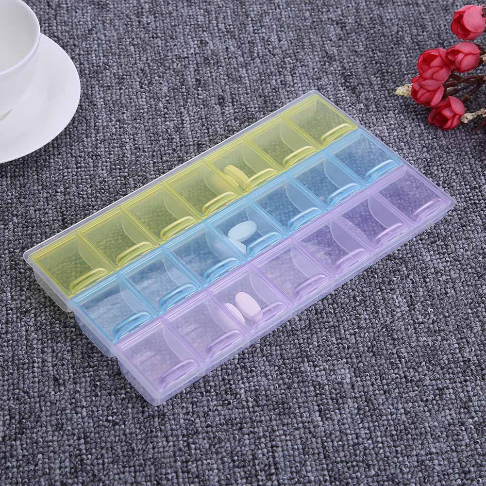 21 Grids Cotygodniowe pudełko do przechowywania tabletek Candy Sundries Container Home Organizer