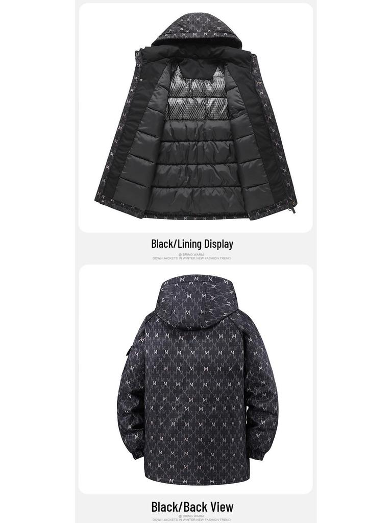 2025 Winter Mid-Length Plus Size Men's Cotton Padded Jacket - Trendy and Comfortable, Fits Up to 300 Jin