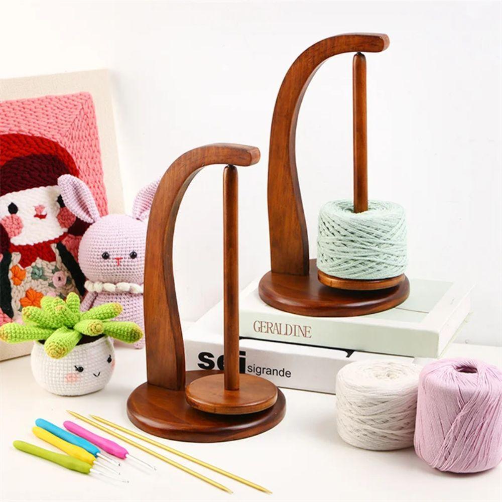 Spinning Thread Spool Wool Ball Yarn Stand Knitting Tool Wooden Yarn Holder  Crochet