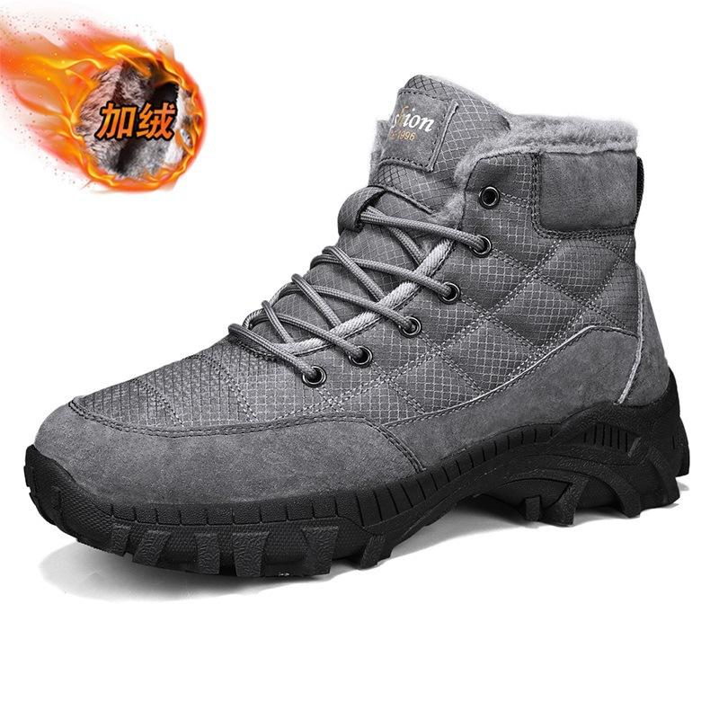 Popular cotton snow boots large size pigskin snow boots outdoor northeast cotton shoes winter velvet warm cotton shoes