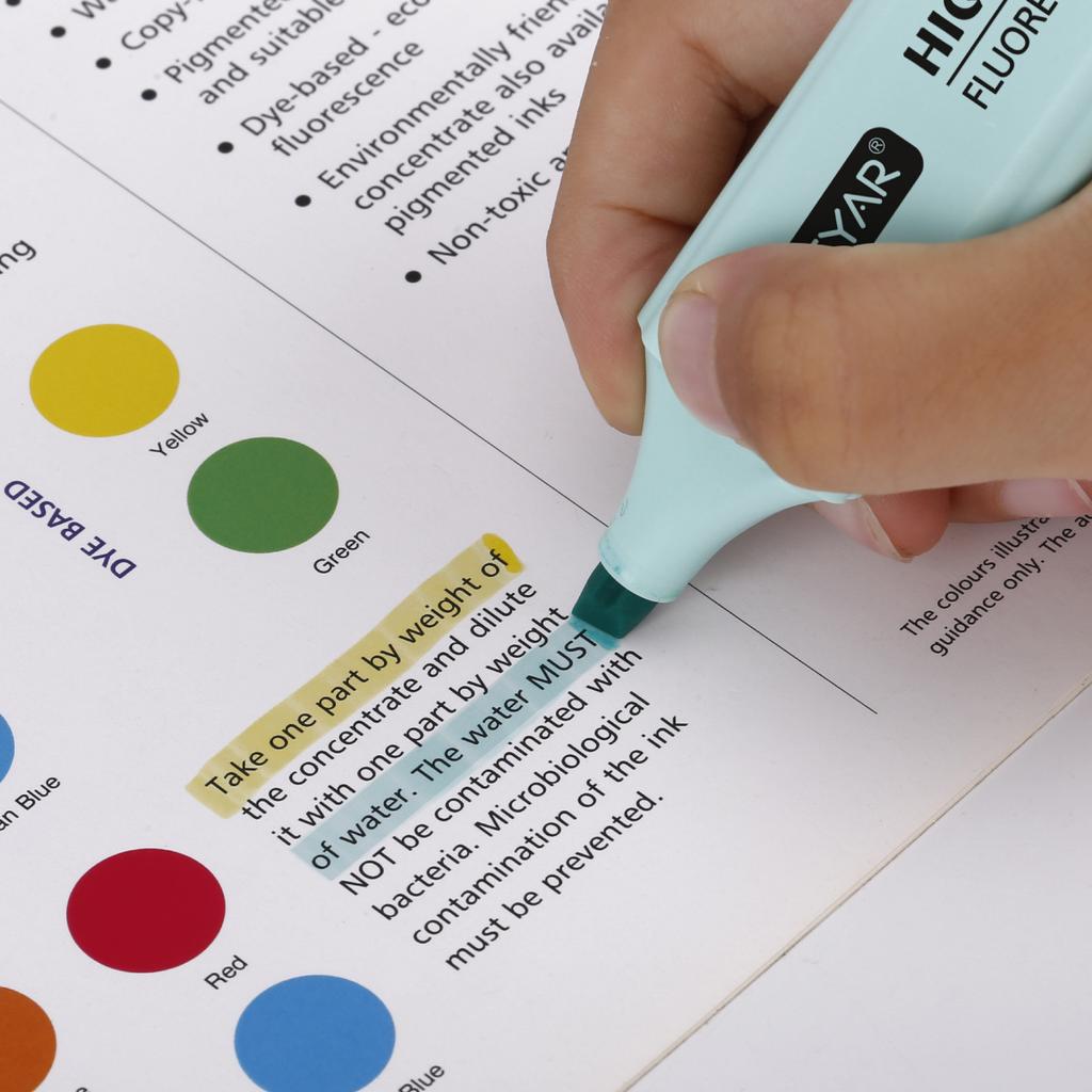 1 PCS 18 Colors Highlighter Marker Pen Water-based Pigment Single Head Highlight Pen Stationery Office School Supplies