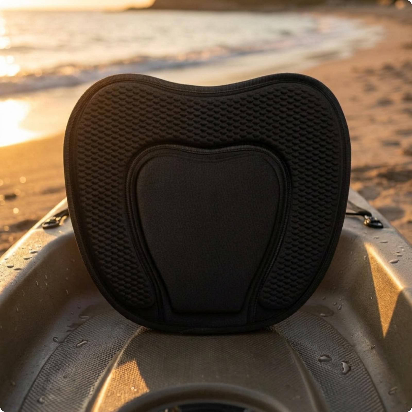 Kayak Seat with Backrest Portable Boat Pad Easy to Install Water Sports Gear for чёрный
