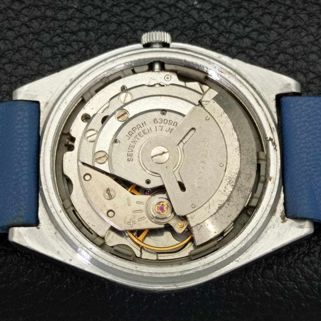USED VINTAGE SEIKO AUTOMATIC 6309A JAPAN MENS CARTOON BLUE DIAL WATCH A433909-2 R119-a433909