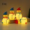 Cute Cartoon Snowman Light Christmas LED Night Light, Portable Desk Lamp with Hanging Ring for Warm Glow Ornament Holiday Party Decor, Desktop