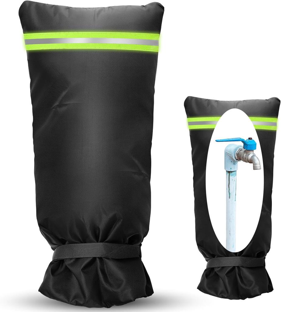 Faucet Cover Outdoor Black Frost-proof Insulated Tap Wrap For Yard Faucets Winter Outdoor Tap Protection Sleeve for Most Faucets
