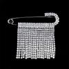 Rhinestone Tassel Brooch For Women Elegant Lapel Pin For Sweater And Suit Unisex Jewelry For Party Accessory