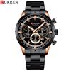 CURREN Herrenuhr Blaues Zifferblatt Edelstahlarmband Datum Herren Business Wasserdicht Herren Armbanduhren
