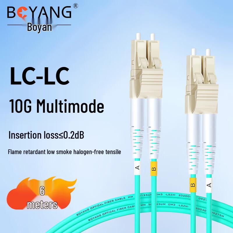 

OM3 LC-LC Multimode Duplex Fiber Optic Patch Cable 6m