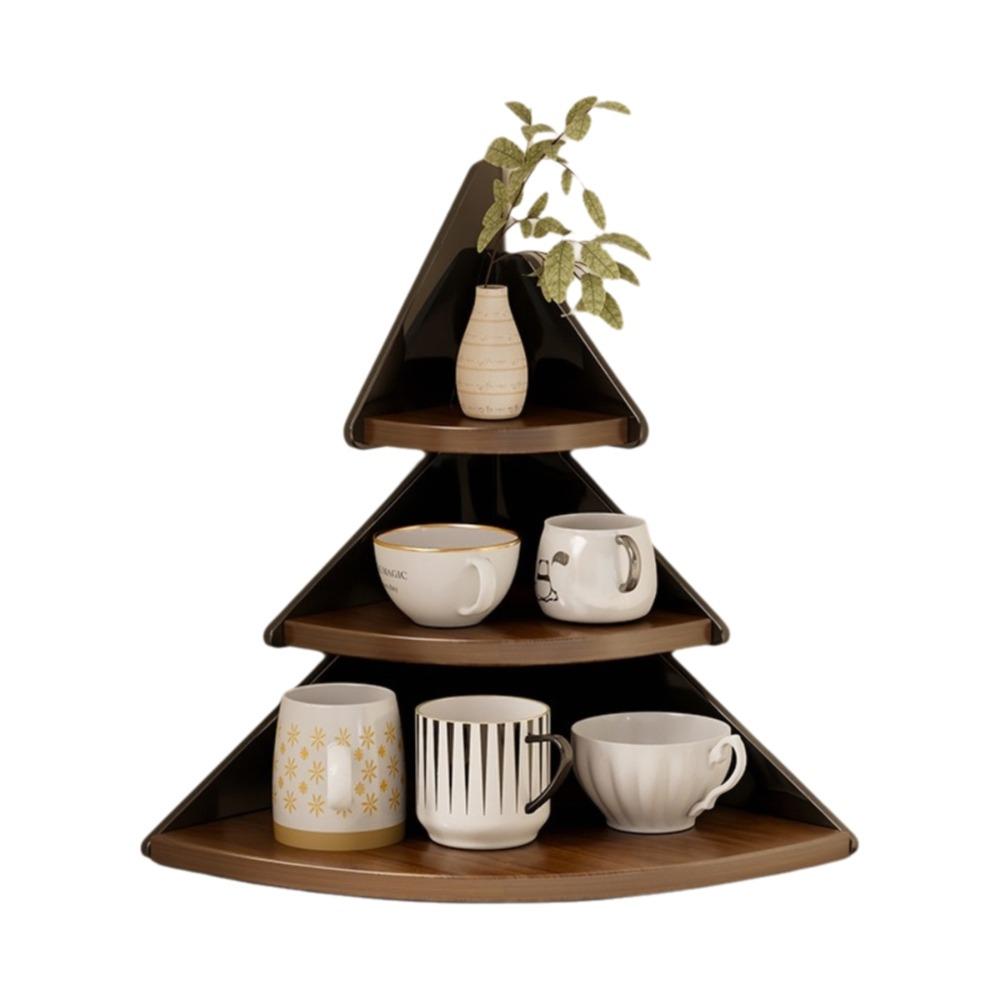 Wooden Table Corner Display Shelf Acrylic Cup Storage Rack Practical Mug Organizer  Office