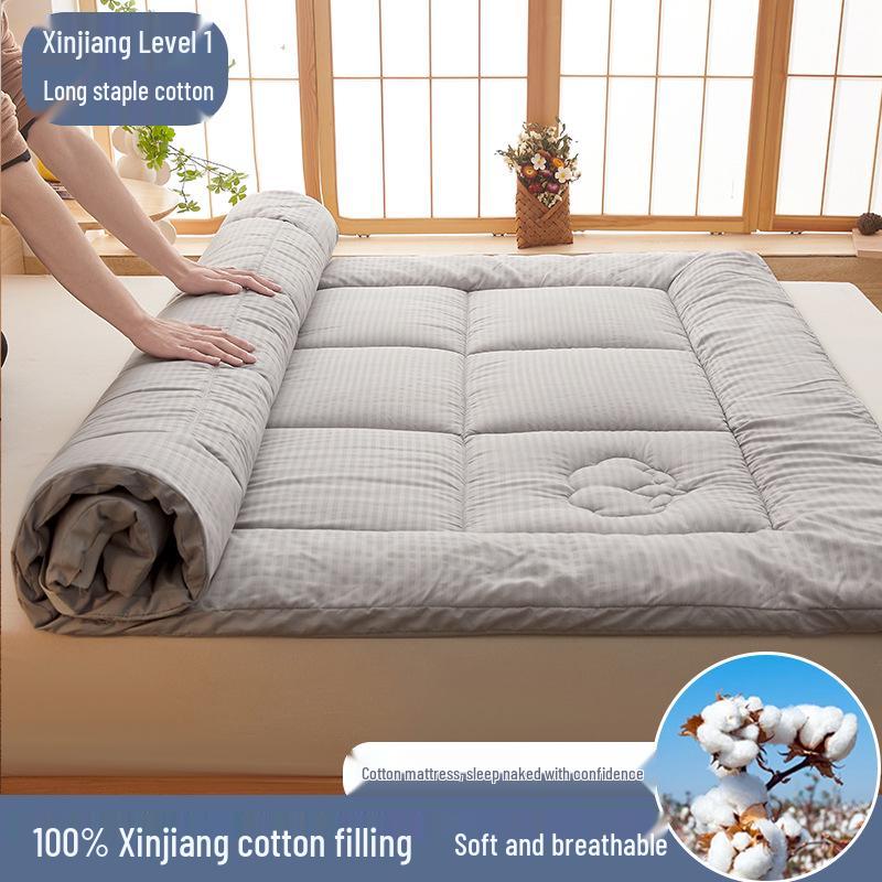 Матрасный чехол из 100% хлопка Синьцзян - Мягкий, стеганый, наполнитель полностью из хлопка для односпальной кровати 90*200cm, 3cm Thick