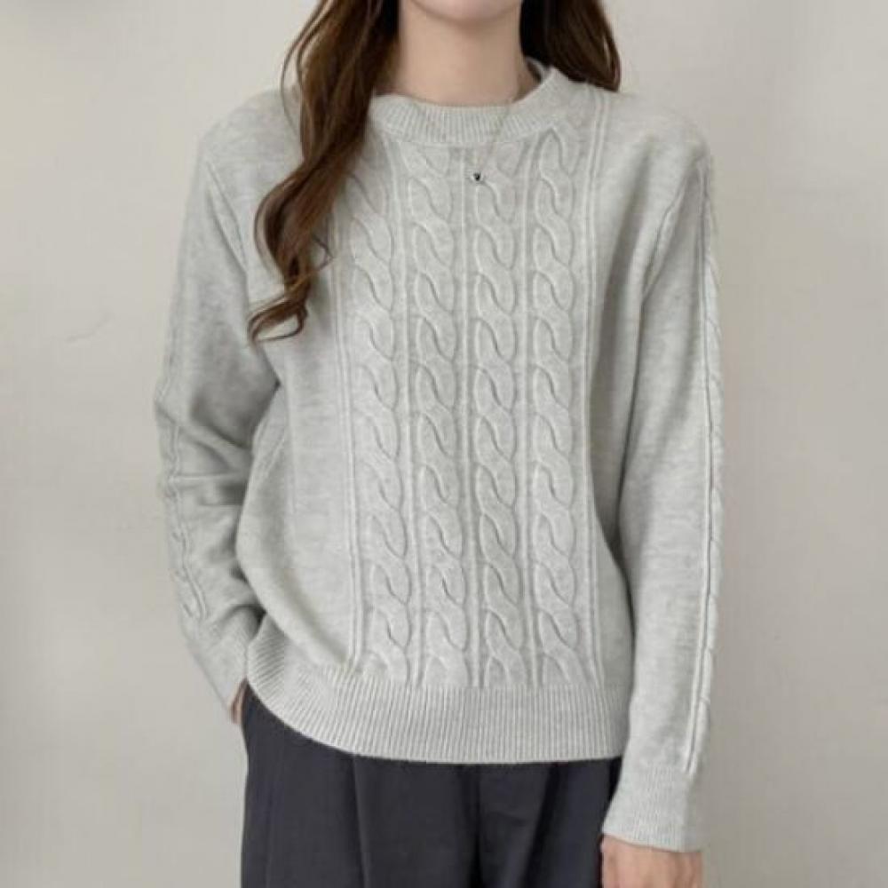 Navava Round Neck Cable Knit Sweater Nk2758