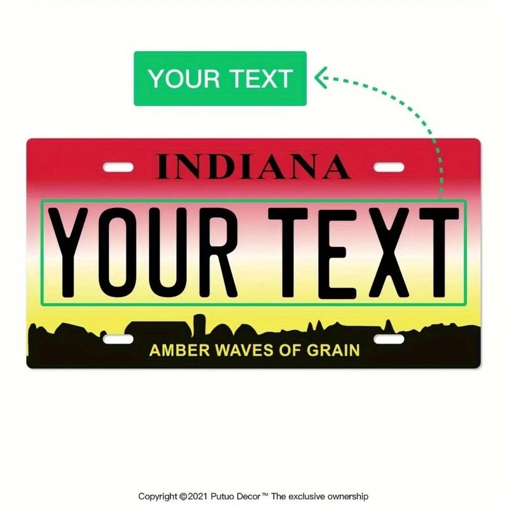 1pc Custom Vintage Tin Sign Indiana Golden Wheat Wave Retro Metal Plate for Home Bar Garage Wall Decor
