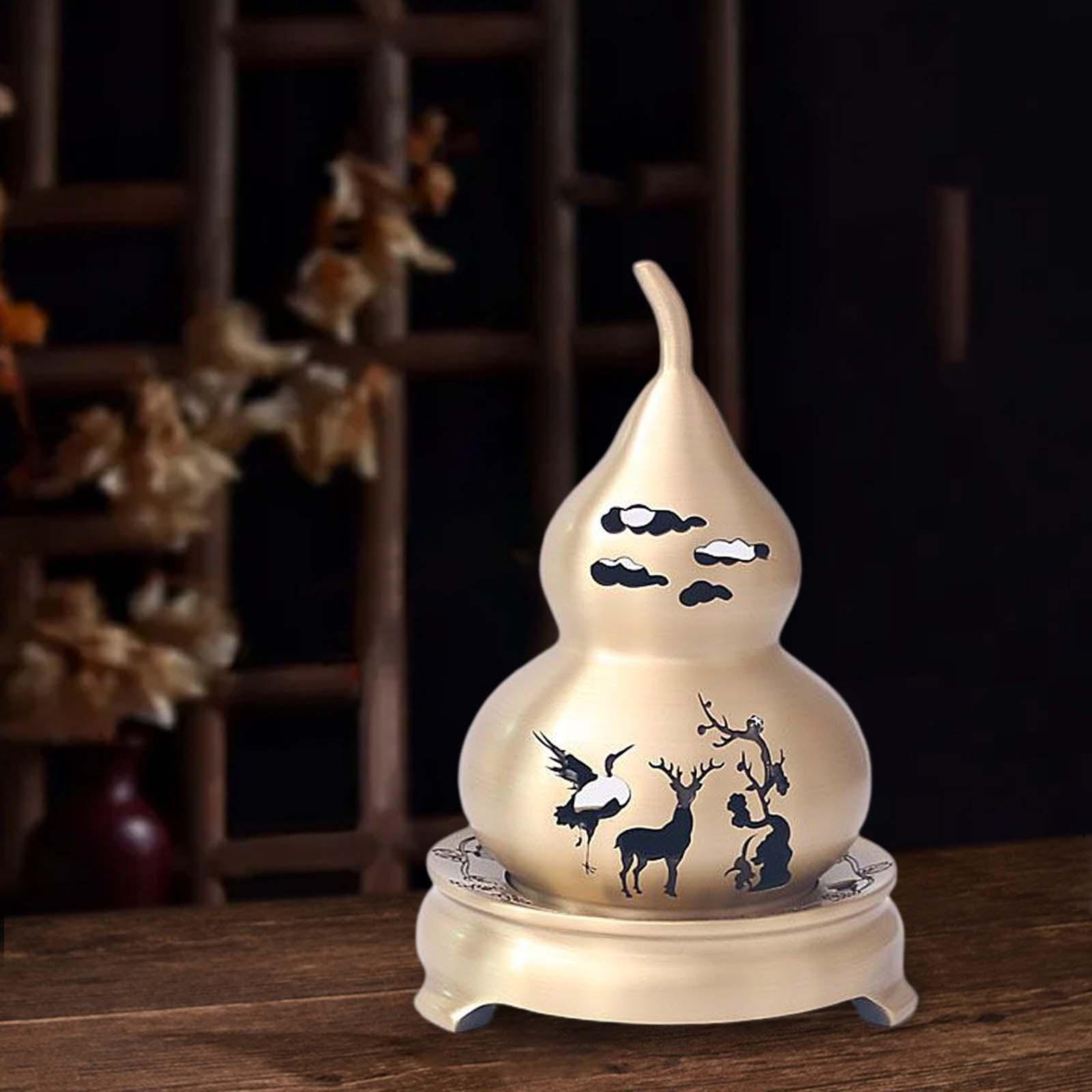 Brass Incense Rod Burner Holder Chinese Style Gourd Ornament Crafts Small