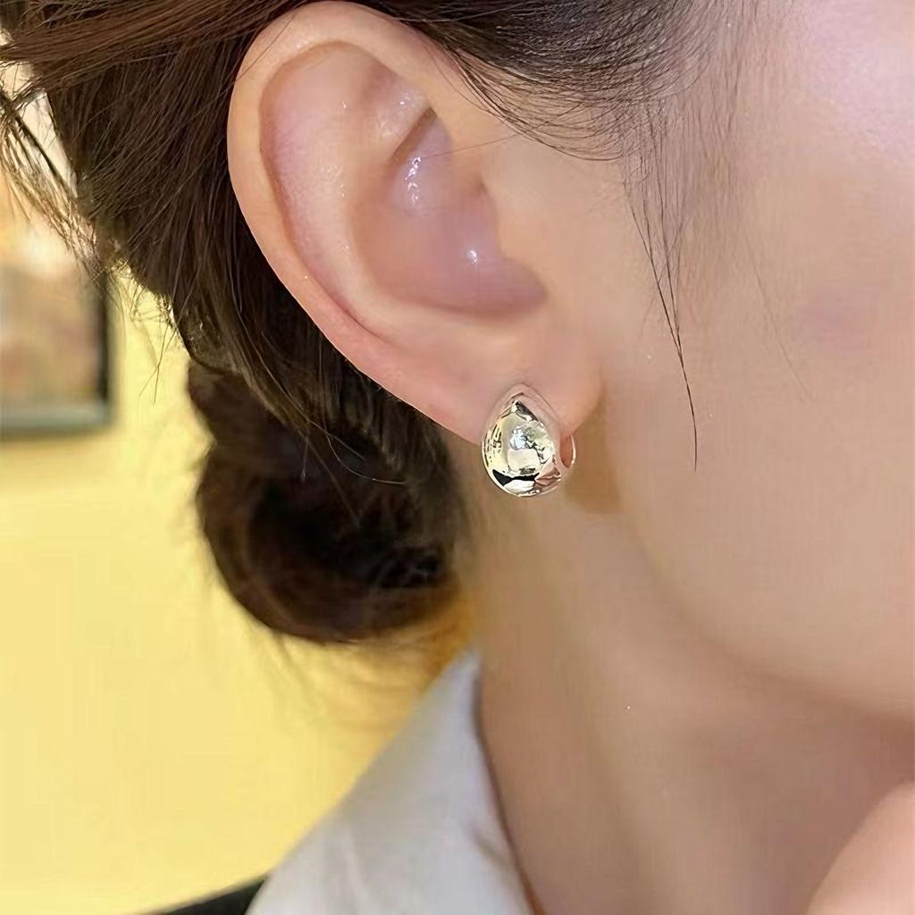 Niche Design Feeling Ice Transparent Opal Double-sided Water Drop Ear Buckle Exquisite Versatile Earrings Temperament Light Luxury Simple Earrings