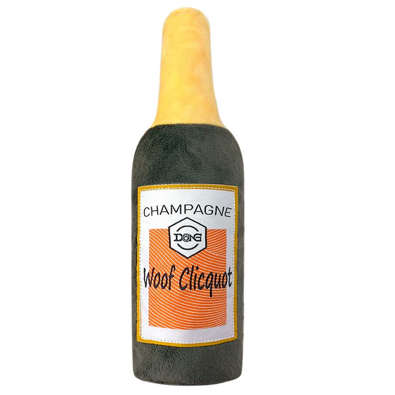 

Toy Pet Plush Beer Bottle Dog Toy Fashion Practical Accompany Doll Voice Style Drak Green