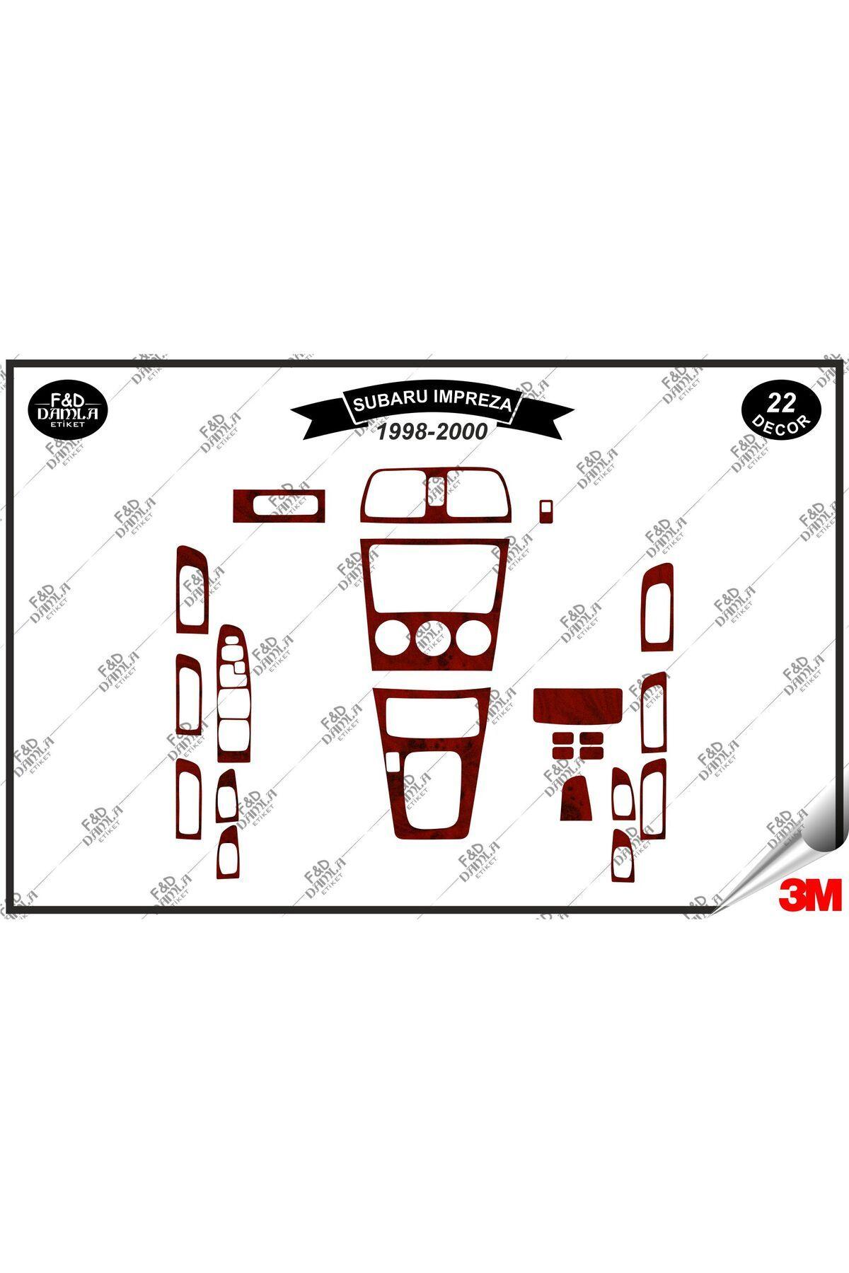 

Subaru Impreza 1998-2000 Torpido Konsol Trim Göğüs Maun Kaplama Set 22 Parça Maun